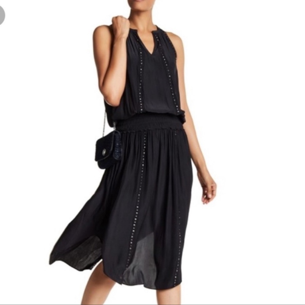 Ramy Brook Farrah Black Sleeveless Midi Dress
